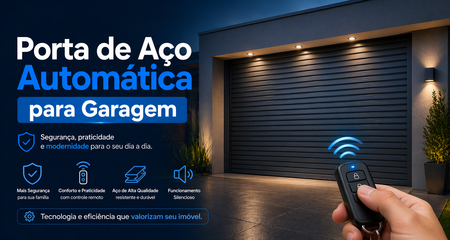 Porta de Aço Automática para Garagem