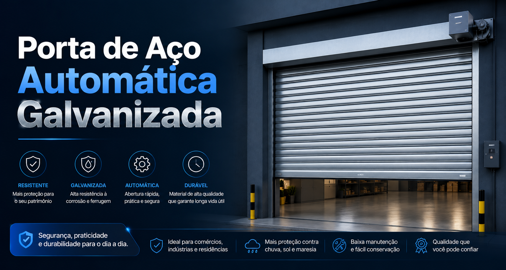 Porta de Aço Automática Galvanizada