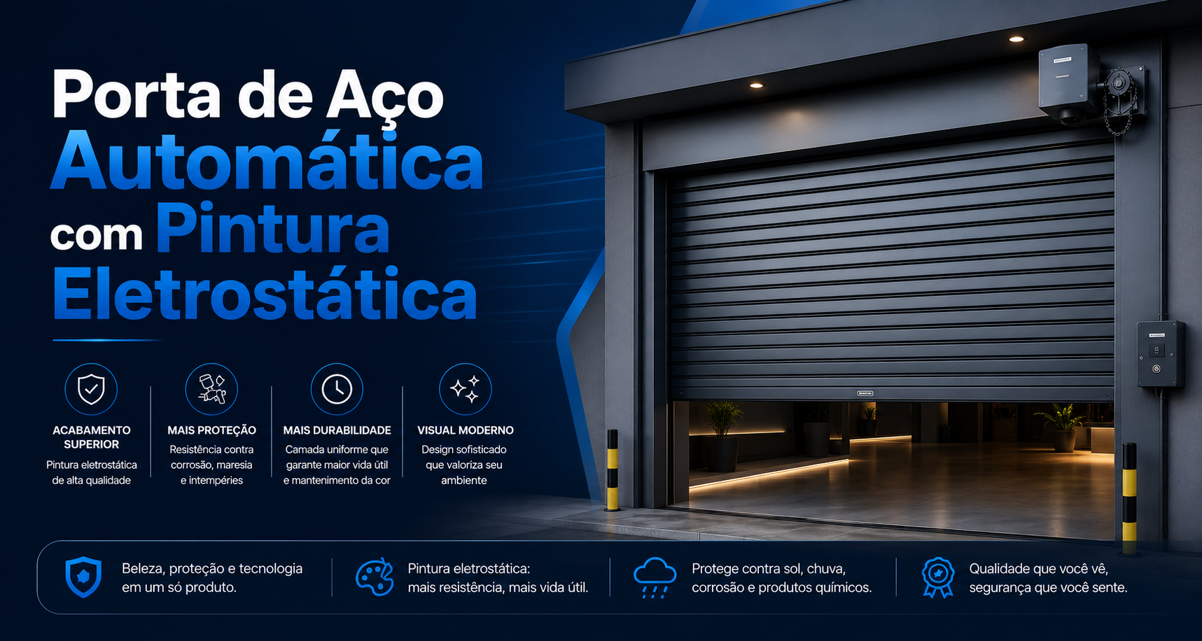 Porta de Aço Automática com Pintura Eletrostática