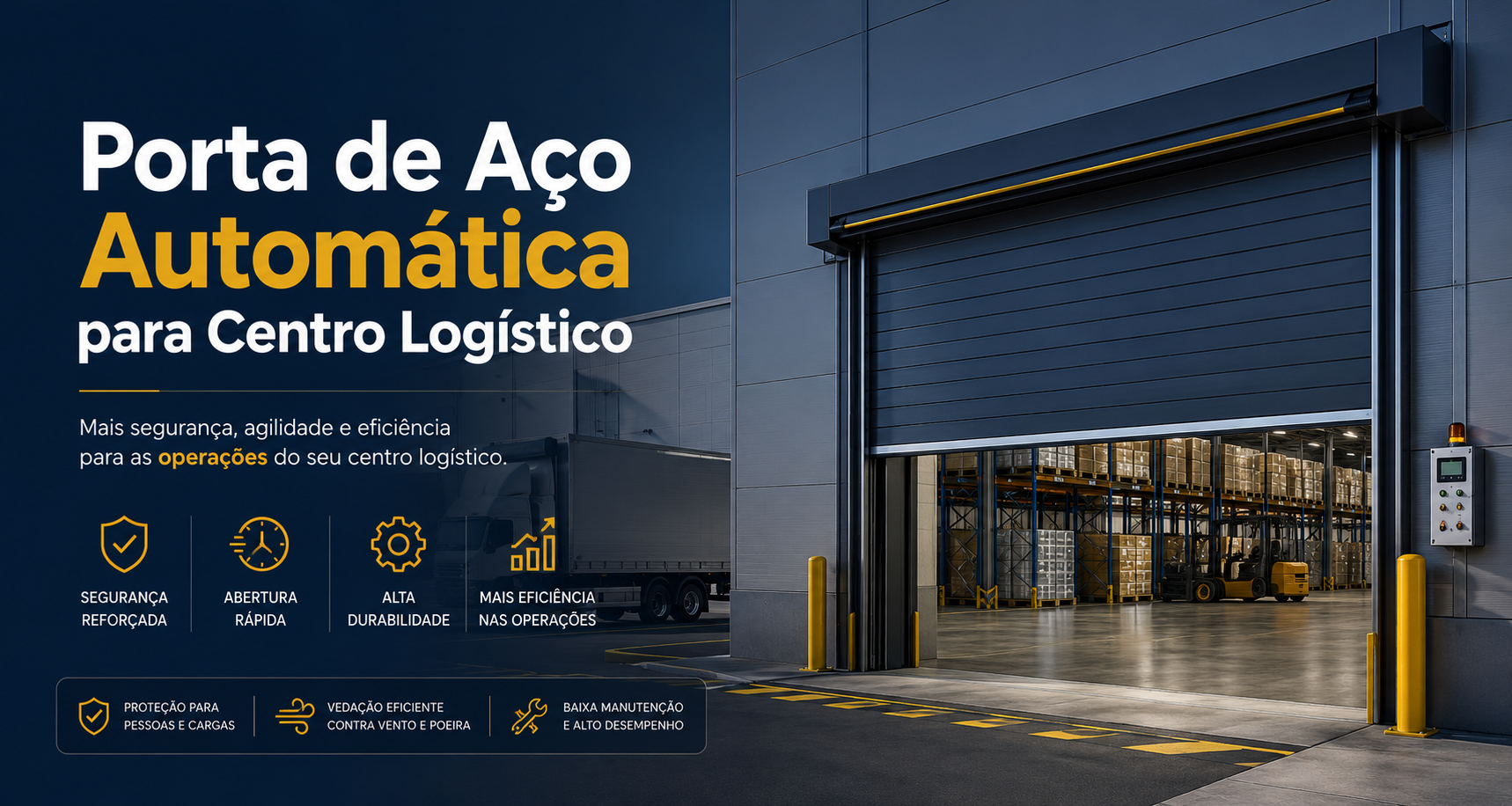 Porta de Aço Automática para Centro Logístico