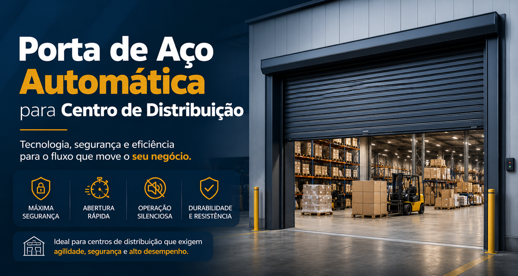Porta de Aço Automática para Centro de Distribuição