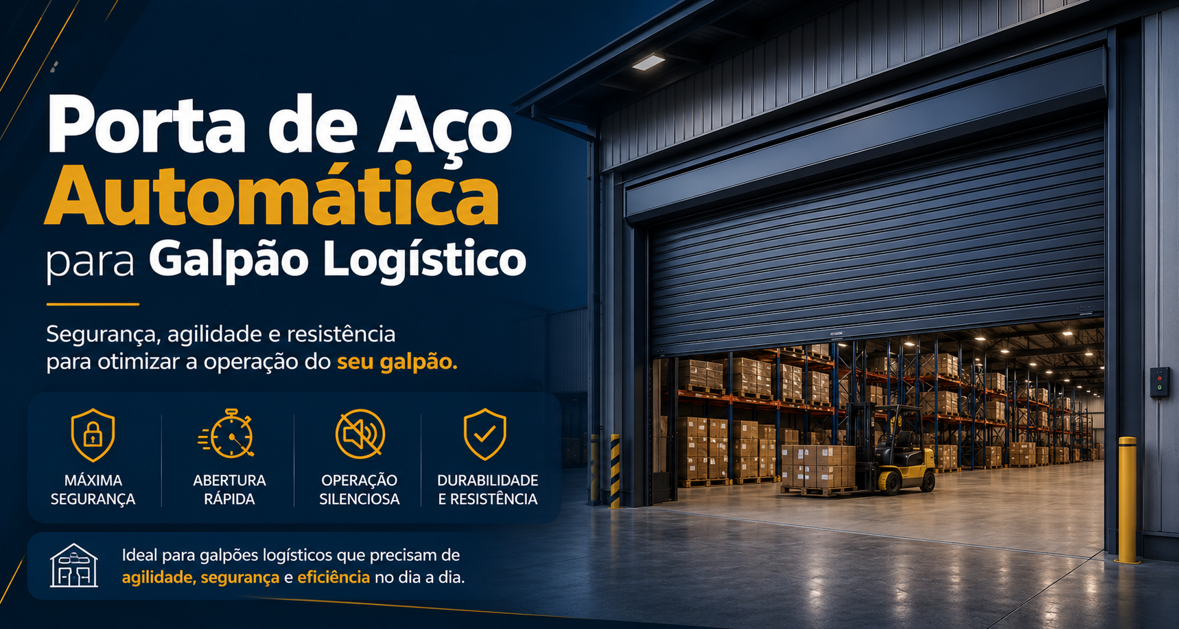 Portas de Aço Automática para Galpão Logístico
